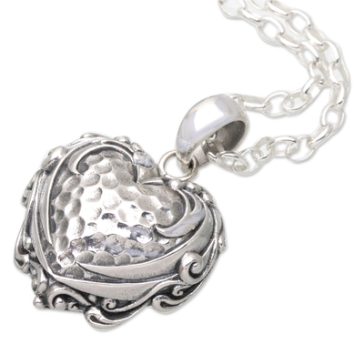 Collar colgante de plata esterlina - Romántico Collar de Plata de Ley con Dije de Corazón