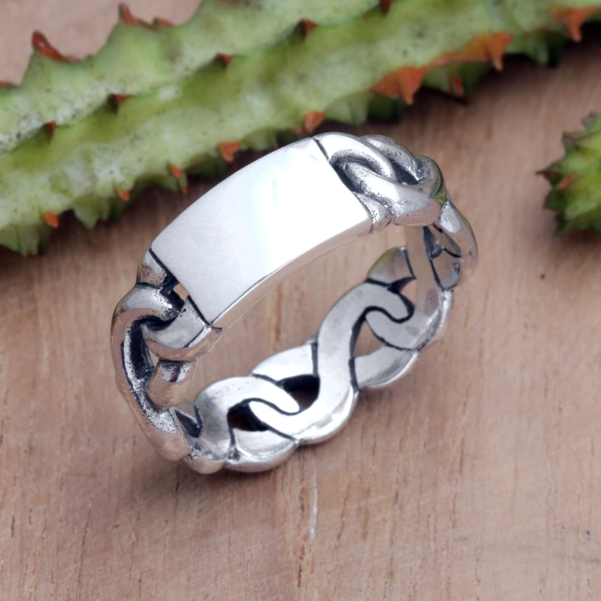 Varieties Square Geometric Metal Stainless Steel Ring for Men/Boys/Biker ( Silver)