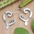 Sterling silver half-hoop earrings, 'Natural Melody' - Sterling Silver Windy Half-Hoop Earrings from Bali (image 2) thumbail