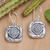 Sterling silver dangle earrings, 'Bamboo Beauty' - Sterling Silver Dangle Earrings with Traditional Motifs (image 2) thumbail