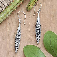Sterling silver dangle earrings, 'Ancestral Magic'