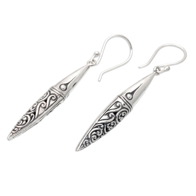 Sterling silver dangle earrings, 'Ancestral Magic' - Balinese Dangle Earrings Handcrafted from Sterling Silver
