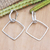 Sterling silver dangle earrings, 'Sharp Modernity' - Sterling Silver Geometric Dangle Earrings from Bali (image 2) thumbail