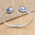 Cultured pearl cuff bracelet, 'Ocean Treasure' - Sterling Silver Cuff Bracelet with Blue Cultured Pearls