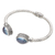 Brazalete de perlas cultivadas - Brazalete Rígido de Plata de Ley con Perlas Cultivadas Azules