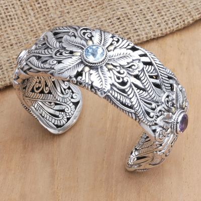 Buy Bali Legacy Amethyst and Multi Gemstone Cuff Bracelet in Sterling  Silver (7.25 in) 6.10 ctw at ShopLC.