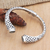 brazalete de prasiolita - Brazalete Rígido de Plata de Ley con Piedras de Prasiolita Facetadas