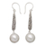 Cultured pearl dangle earrings, 'Innocence and Balance' - Balinese Sterling Silver Dangle Earrings with Grey Pearls
