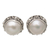 Aretes de perlas cultivadas - Pendientes Balineses Botón de Plata de Ley con Perlas Grises