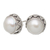 Cultured pearl button earrings, 'Grey Pearl Treasure' - Geometric Sterling Silver Button Earrings with Grey Pearls