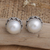 Aretes de perlas cultivadas - Pendientes Botón Geométricos en Plata de Ley con Perlas Grises