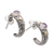 Gold-accented amethyst half-hoop earrings, 'Wise Affection' - 18k Gold-Accented Half-Hoop Earrings with Amethyst Stones