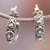 Gold-accented blue topaz half-hoop earrings, 'Serene Affection' - 18k Gold-Accented Half-Hoop Earrings with Blue Topaz Stones