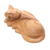 Wood sculpture, 'Lazy Feline' - Hand-Carved Cat Jempinis Wood Sculpture in Natural Brown (image 2c) thumbail