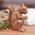 Wood sculpture, 'Vivacious Squirrel' - Hand-Carved Squirrel Wood Sculpture in Natural Brown (image 2) thumbail