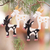 Wood ornaments, 'Magic Deers' (set of 4) - Set of 4 Hand-Painted Deer Ornaments Crafted from Wood