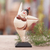 Wood statuette, 'Freedom Dance' - Handcrafted Albesia Wood Statuette of Dancing Woman (image 2) thumbail