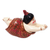 Wood ornament, 'Graceful Dive' - Hand-Painted Albesia Wood Ornament of Diving Woman