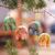 Wood ornaments, 'Sweet Trunks' (set of 4) - Handcrafted Multicolor Elephant Wood Ornaments (Set of 4) (image 2) thumbail