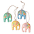 Wood ornaments, 'Sweet Trunks' (set of 4) - Handcrafted Multicolor Elephant Wood Ornaments (Set of 4) thumbail