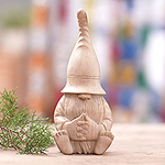Hand-Carved Gnome Hibiscus Wood Sculpture from Bali, 'Gnome in the Home'