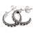 Sterling silver half-hoop earrings, 'Speckled Caress' - Sterling Silver Half-Hoop Earrings with Speckled Pattern