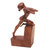 Wood sculpture, 'Free Beauty' - Hand-Carved Brown Suar Wood Sculpture of Flexing Woman