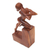 Wood sculpture, 'Free Beauty' - Hand-Carved Brown Suar Wood Sculpture of Flexing Woman