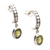 Peridot half-hoop earrings, 'Green Cuddle' - Sterling Silver Half-Hoop Earrings with Faceted Peridot Gems