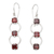 Garnet dangle earrings, 'Modern Passion' - Modern Sterling Silver Dangle Earrings with Natural Garnet