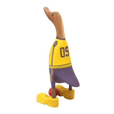 Holzskulptur - Handgefertigte Holzskulptur einer Basketballspieler-Ente