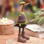 Holzskulptur „Robin Duck“ – Handgefertigte Holzskulptur von Robin Hood Duck