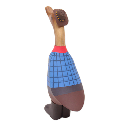 Escultura de madera - Escultura de madera artesanal de Wrangler Duck