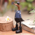 Holzskulptur „Officer Duck“ – Handgefertigte Holzskulptur einer Polizistenente