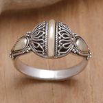 Gold-accented cocktail ring, 'Floral Dame' - 18k Gold-Accented Cocktail Ring with Floral Motifs