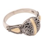 Gold-accented cocktail ring, 'Floral Dame' - 18k Gold-Accented Cocktail Ring with Floral Motifs