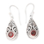Garnet dangle earrings, 'Tears of Passion' - Sterling Silver Tear-Shaped Dangle Earrings with Garnet Gems