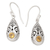 Citrine dangle earrings, 'Tears of Jubilation' - Balinese Sterling Silver Dangle Earrings with Citrine Stones
