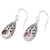 Amethyst dangle earrings, 'Tears of Wisdom' - Balinese Sterling Silver Dangle Earrings with Amethyst Gems (image 2b) thumbail