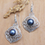 Cultured mabe pearl dangle earrings, 'Bedugul Attraction in Blue' - Sterling Silver Dangle Earrings with Cultured Mabe Pearls