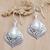 Cultured pearl dangle earrings, 'Silver Gala' - Sterling Silver Dangle Earrings with Silver Cultured Pearls