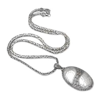 Casual Wear Ovel Designer Silver Chain Necklace, 120 Gm