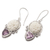 Amethyst dangle earrings, 'Purple Tamiang' - Sterling Silver Dangle Earrings with Faceted Amethyst Stones (image 2b) thumbail