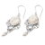Blue topaz and cultured pearl dangle earrings, 'Loyalty Owl' - Owl Dangle Earrings with Cultured Pearls and Blue Topaz Gems (image 2b) thumbail