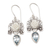 Blue topaz dangle earrings, 'Tender Beauty' - Floral Dangle Earrings with 13-Carat Blue Topaz Stones thumbail
