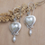 Cultured pearl dangle earrings, 'Innocent Passion' - Romantic Sterling Silver Dangle Earrings with Pearls (image 2) thumbail