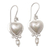 Cultured pearl dangle earrings, 'Innocent Passion' - Romantic Sterling Silver Dangle Earrings with Pearls thumbail