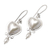 Cultured pearl dangle earrings, 'Innocent Passion' - Romantic Sterling Silver Dangle Earrings with Pearls (image 2b) thumbail