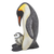 Escultura de madera - Pingüino de Madera de Suar Tallado y Pintado a Mano