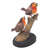 Wood sculpture, 'Two Robin Redbreast' - Teak & Suar Wood Bird Sculpture Carved and Painted by Hand